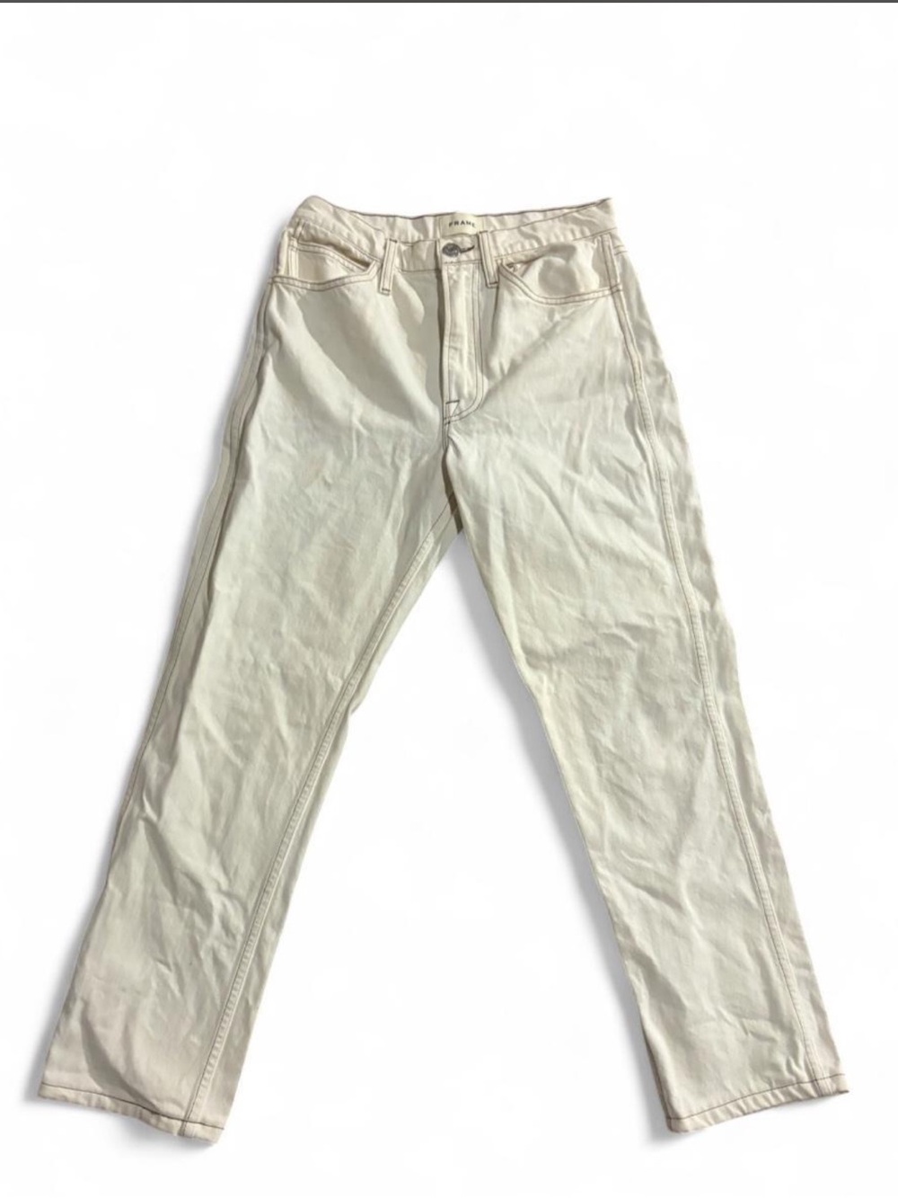 Frame women’s Straight-Leg Jeans in Cream — Minimal Everyday Style